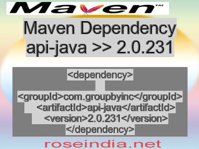 Maven dependency of api-java version 2.0.231