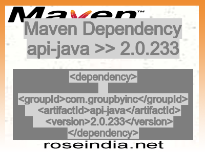 Maven dependency of api-java version 2.0.233