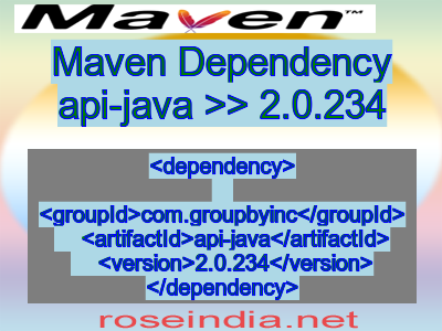 Maven dependency of api-java version 2.0.234