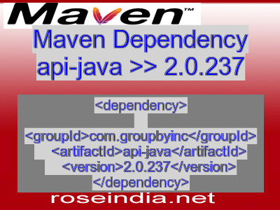 Maven dependency of api-java version 2.0.237
