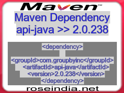 Maven dependency of api-java version 2.0.238