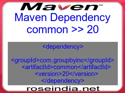 Maven dependency of common version 20
