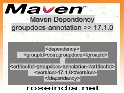 Maven dependency of groupdocs-annotation version 17.1.0