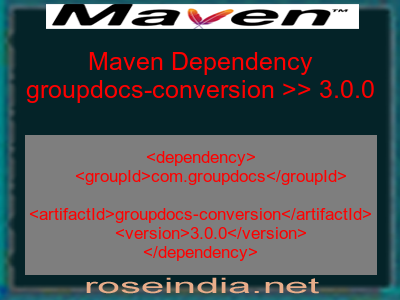 Maven dependency of groupdocs-conversion version 3.0.0