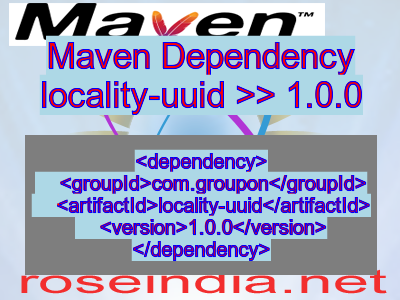 Maven dependency of locality-uuid version 1.0.0