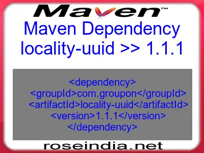 Maven dependency of locality-uuid version 1.1.1