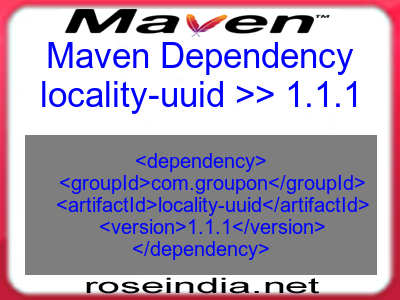Maven dependency of locality-uuid version 1.1.1