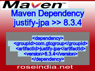Maven dependency of justify-jpa version 8.3.4