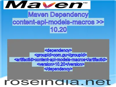 Maven dependency of content-api-models-macros version 10.20