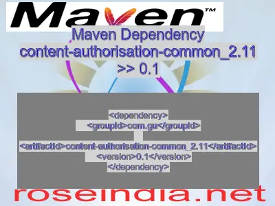 Maven dependency of content-authorisation-common_2.11 version 0.1