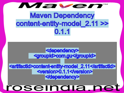 Maven dependency of content-entity-model_2.11 version 0.1.1