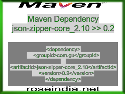 Maven dependency of json-zipper-core_2.10 version 0.2