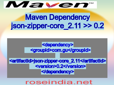 Maven dependency of json-zipper-core_2.11 version 0.2