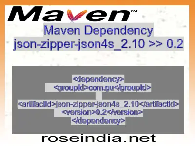 Maven dependency of json-zipper-json4s_2.10 version 0.2