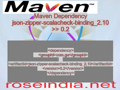 Maven dependency of json-zipper-scalacheck-binding_2.10 version 0.2