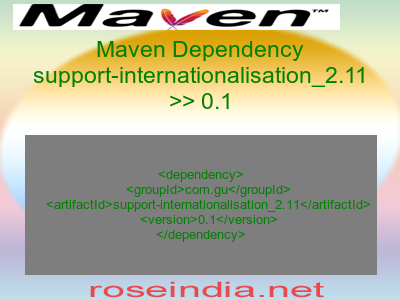 Maven dependency of support-internationalisation_2.11 version 0.1