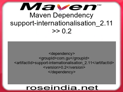 Maven dependency of support-internationalisation_2.11 version 0.2