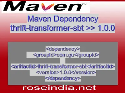Maven dependency of thrift-transformer-sbt version 1.0.0