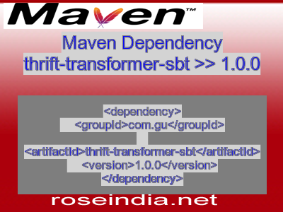 Maven dependency of thrift-transformer-sbt version 1.0.0