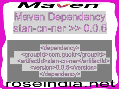 Maven dependency of stan-cn-ner version 0.0.6