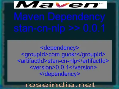 Maven dependency of stan-cn-nlp version 0.0.1