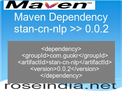 Maven dependency of stan-cn-nlp version 0.0.2