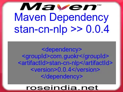 Maven dependency of stan-cn-nlp version 0.0.4