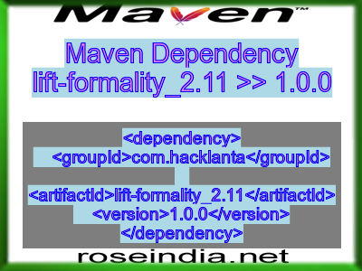 Maven dependency of lift-formality_2.11 version 1.0.0