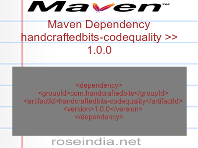Maven dependency of handcraftedbits-codequality version 1.0.0