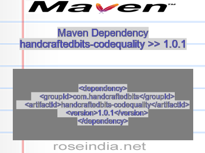 Maven dependency of handcraftedbits-codequality version 1.0.1