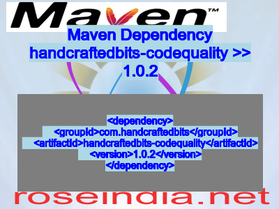 Maven dependency of handcraftedbits-codequality version 1.0.2