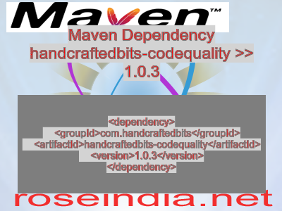 Maven dependency of handcraftedbits-codequality version 1.0.3