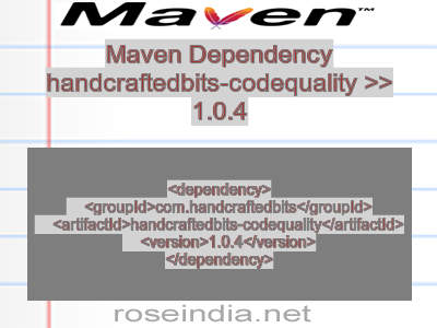 Maven dependency of handcraftedbits-codequality version 1.0.4