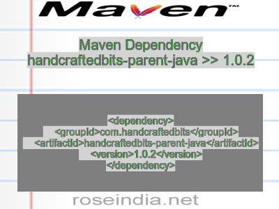 Maven dependency of handcraftedbits-parent-java version 1.0.2