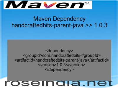Maven dependency of handcraftedbits-parent-java version 1.0.3