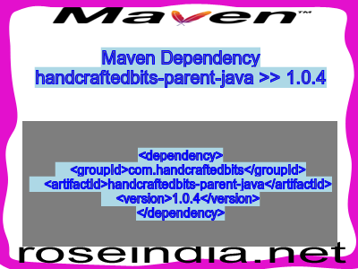 Maven dependency of handcraftedbits-parent-java version 1.0.4