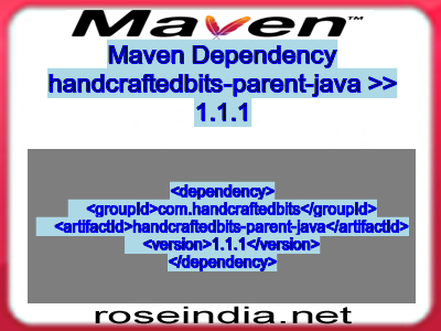 Maven dependency of handcraftedbits-parent-java version 1.1.1