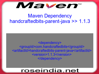 Maven dependency of handcraftedbits-parent-java version 1.1.3