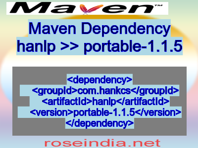 Maven dependency of hanlp version portable-1.1.5