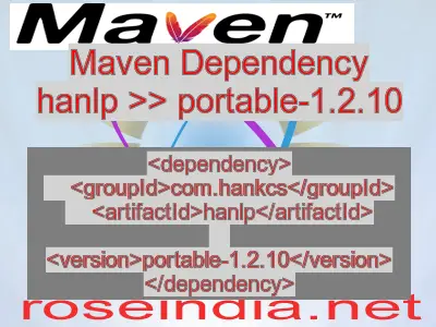 Maven dependency of hanlp version portable-1.2.10