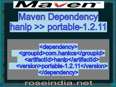 Maven dependency of hanlp version portable-1.2.11