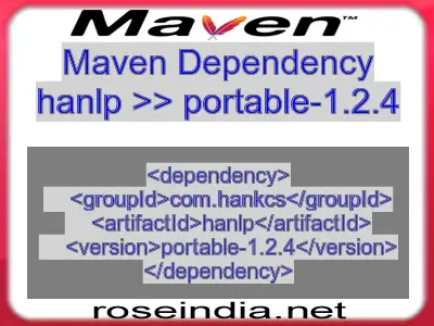 Maven dependency of hanlp version portable-1.2.4