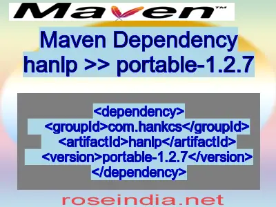 Maven dependency of hanlp version portable-1.2.7