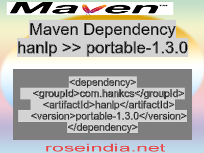 Maven dependency of hanlp version portable-1.3.0