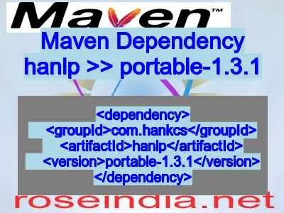 Maven dependency of hanlp version portable-1.3.1