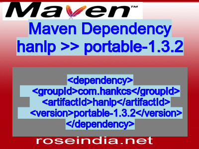 Maven dependency of hanlp version portable-1.3.2