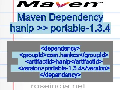Maven dependency of hanlp version portable-1.3.4