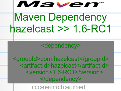 Maven dependency of hazelcast version 1.6-RC1