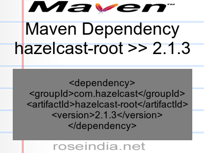 Maven dependency of hazelcast-root version 2.1.3