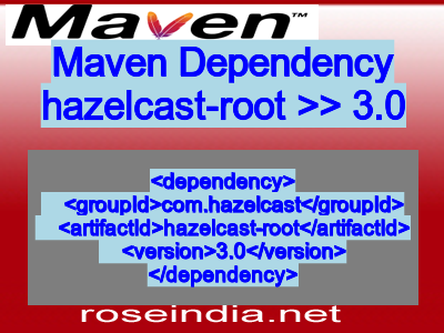 Maven dependency of hazelcast-root version 3.0